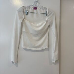 Edikted White Long Sleeve Blouse